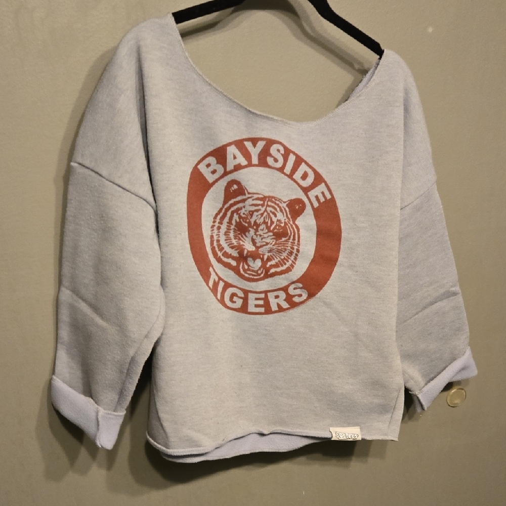 Bayside Tigers Graphic Sweatshirt - Light Gray with Rust Logo